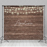 Aperturee - Simple Brown Wooden Wall Light Dance Party Backdrop